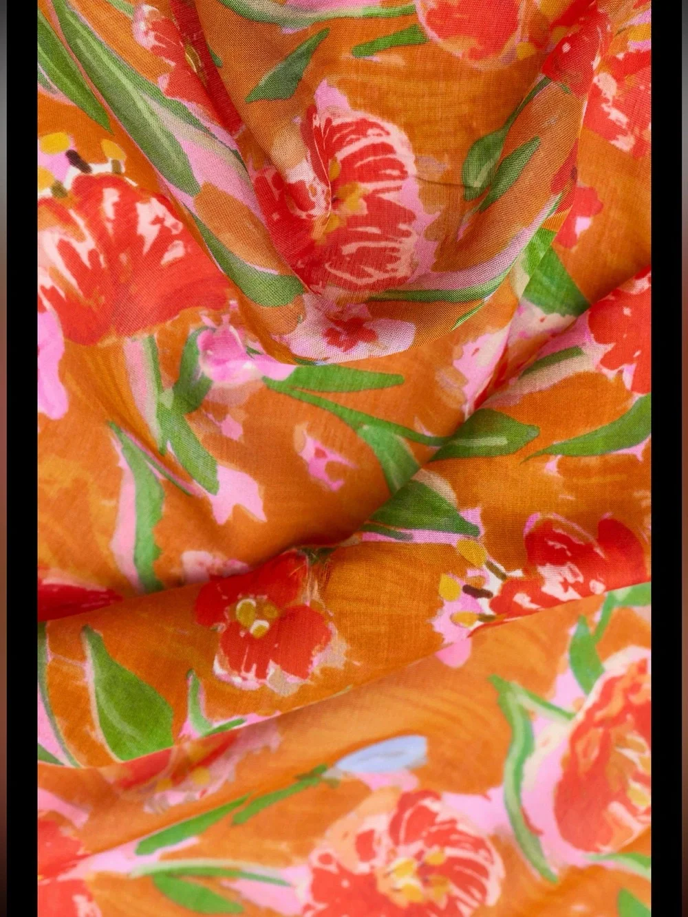 Zara watercolors print silk modal scarf, 80x 80 cm, multicolored